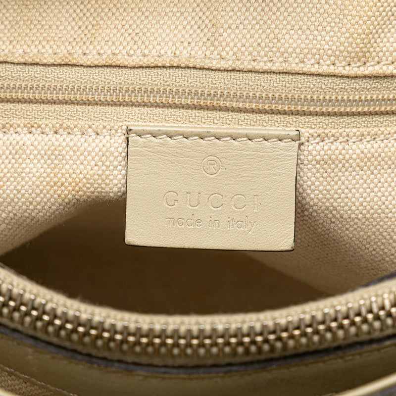 グッチ GGキャンバス スーキー トートバッグ 296835 ベージュ ホワイト キャンバス レザー レディース GUCCI 【中古】