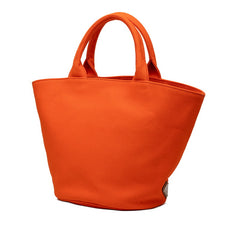 プラダ 三角ロゴプレート カナパ トートバッグ ショルダーバッグ 2WAY 1BG186 オレンジ キャンバス レディース PRADA 【中古】