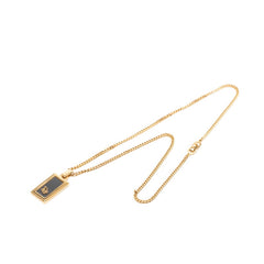 ディオール CDロゴ ネックレス ゴールド ブラック メッキ レディース Dior 【中古】