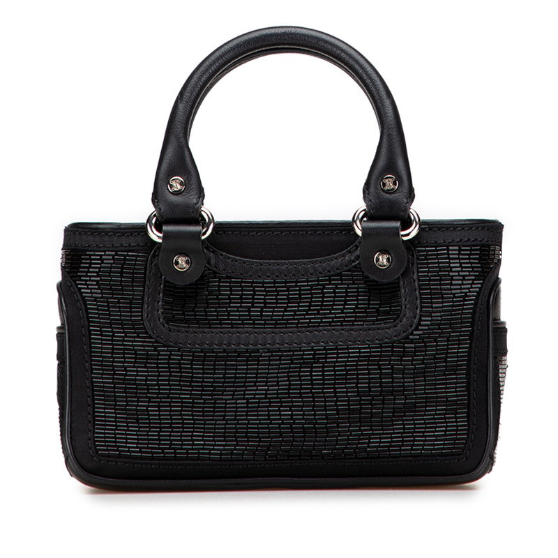 セリーヌ ブギーバッグ ハンドバッグ ブラック ビーズ レザー レディース CELINE 【中古】
