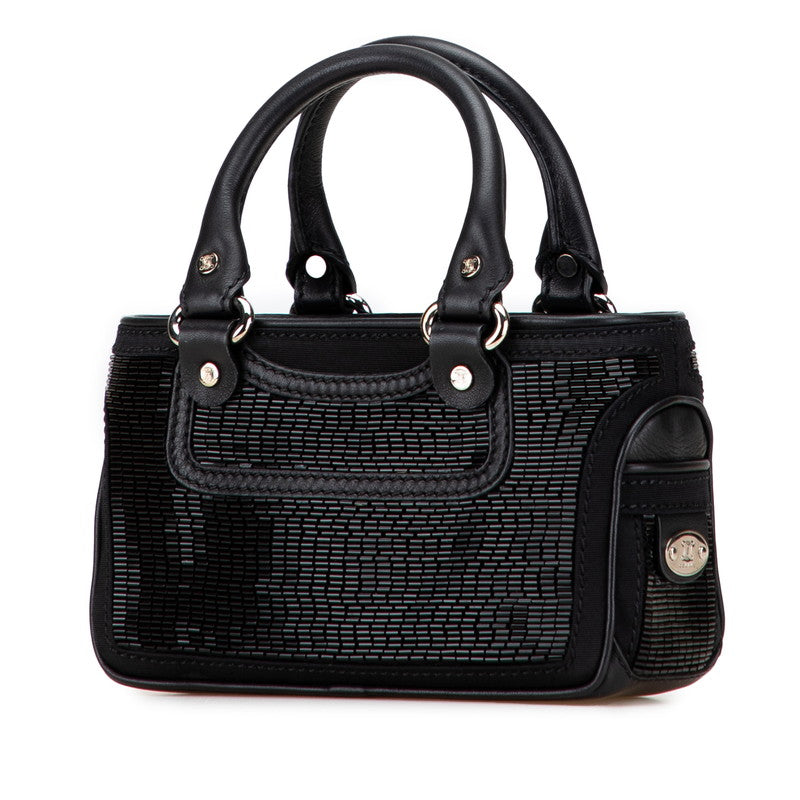 セリーヌ ブギーバッグ ハンドバッグ ブラック ビーズ レザー レディース CELINE 【中古】