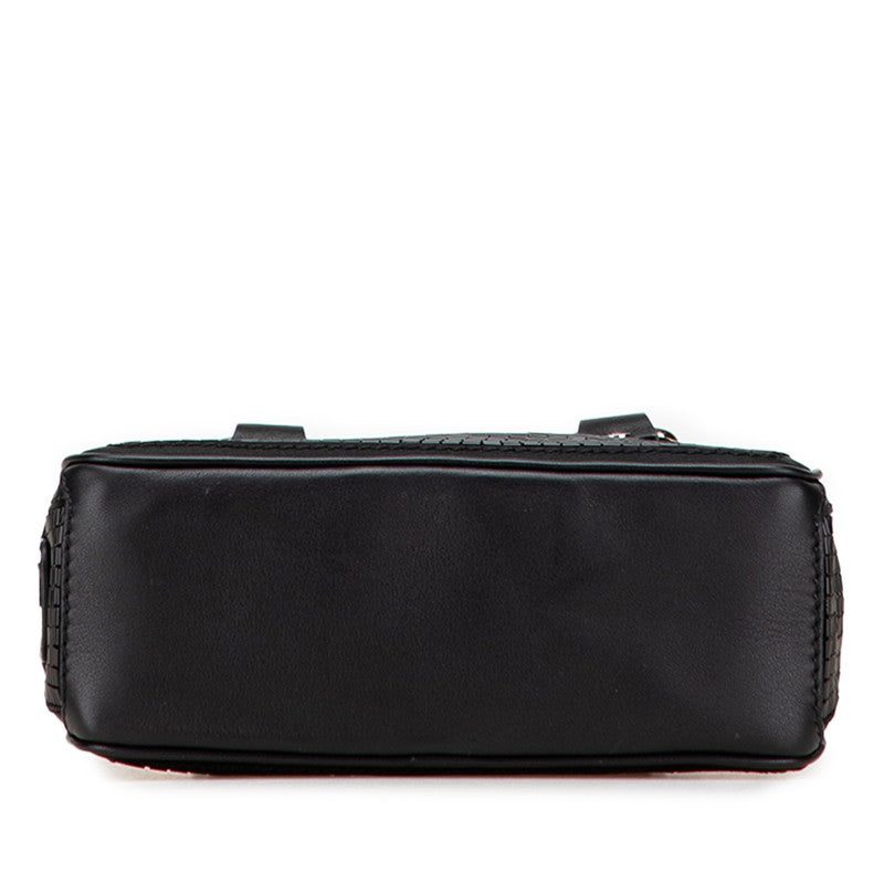 セリーヌ ブギーバッグ ハンドバッグ ブラック ビーズ レザー レディース CELINE 【中古】