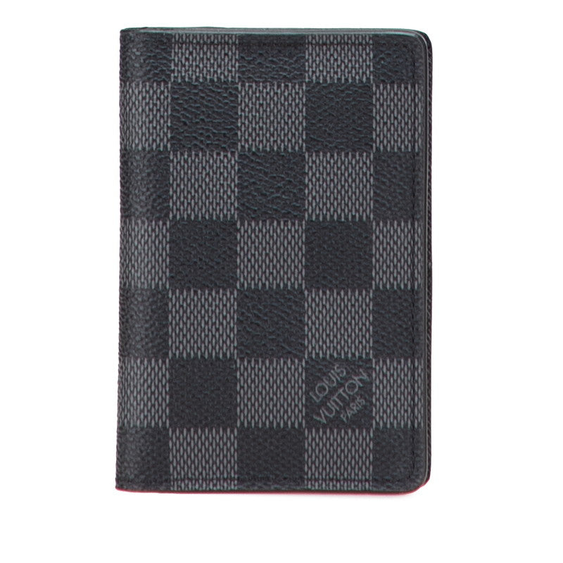 ルイ ヴィトン ダミエ グラフィット オーガナイザー ドゥ ポッシュ カードケース N63143 ノワール ブラック PVC レザー レディース LOUIS VUITTON 【中古】