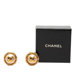シャネル ココマーク ヴィンテージ イヤリング ゴールド メッキ フェイクパール レディース CHANEL 【中古】