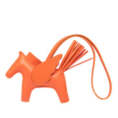 エルメス ロデオチャーム ペガサスPM バッグチャーム オレンジ系 アニョーミロ レディース HERMES 【中古】