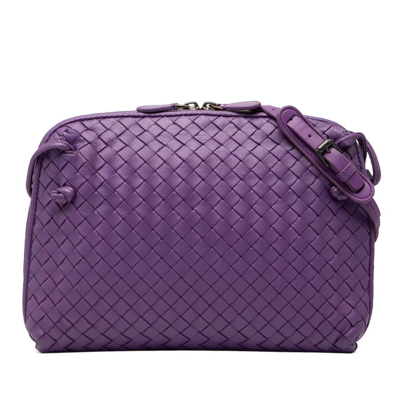 ボッテガヴェネタ イントレチャート 斜め掛け ショルダーバッグ パープル レザー レディース BOTTEGAVENETA 【中古】