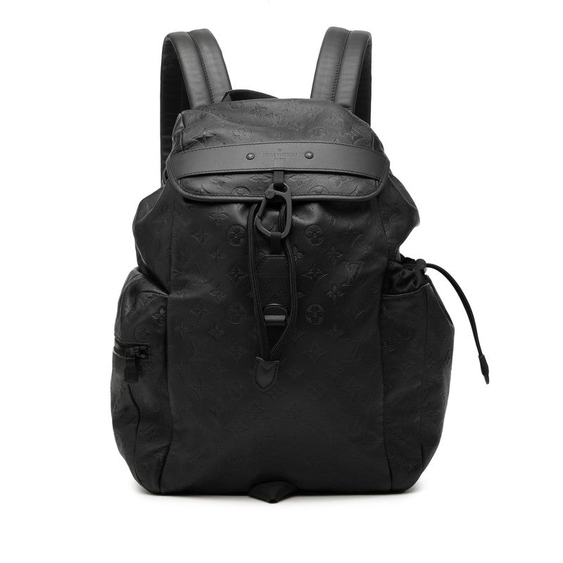 ルイ ヴィトン モノグラム シャドウ ディスカバリー バックパック リュック デイパック M43680 ブラック ノワール レザー メンズ LOUIS VUITTON 【中古】