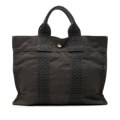 エルメス エールラインPM トートバッグ ハンドバッグ グレー キャンバス レディース HERMES 中古