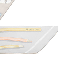 エルメス ツイリー A Vos Crayons さあ色鉛筆を出して スカーフ グレー系 マルチカラー シルク レディース HERMES 中古