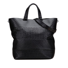ボッテガヴェネタ イントレチャート ショルダーバッグ トートバッグ 2WAY ブラック レザー レディース BOTTEGAVENETA 【中古】