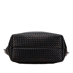 ボッテガヴェネタ イントレチャート ショルダーバッグ トートバッグ 2WAY ブラック レザー レディース BOTTEGAVENETA 【中古】