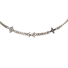 ルイ ヴィトン ネックレス モノグラム ロウ フラワー モチーフ チェーン ネックレス M01490 シルバー メタル レディース LOUIS VUITTON 【中古】