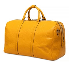グッチ GGエンボス ボストンバッグ ダッフルバッグ ショルダーバッグ 2WAY 625768 イエロー レザー レディース GUCCI 中古