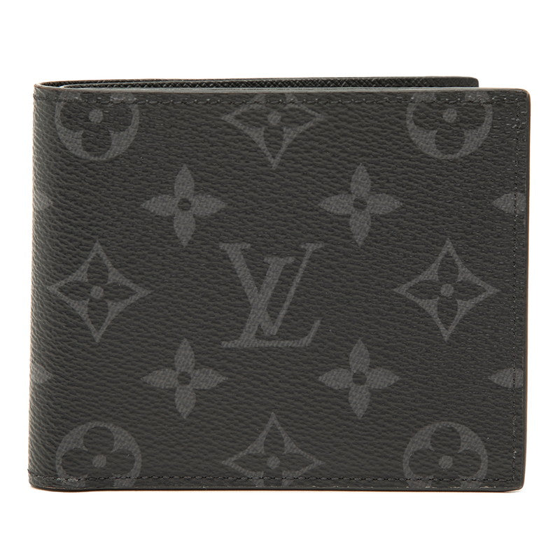 ルイ ヴィトン モノグラム エクリプス ポルトフォイユ マルコNM 二つ折り財布 M62545 ブラック PVC レザー メンズ LOUIS VUITTON 【中古】