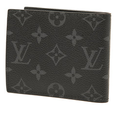 ルイ ヴィトン モノグラム エクリプス ポルトフォイユ マルコNM 二つ折り財布 M62545 ブラック PVC レザー メンズ LOUIS VUITTON 【中古】