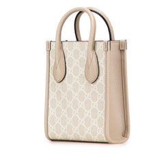 グッチ インターロッキングG GGスプリーム ミニ ショルダーバッグ ハンドバッグ 2WAY 671623 ベージュ PVC レザー レディース GUCCI 【中古】