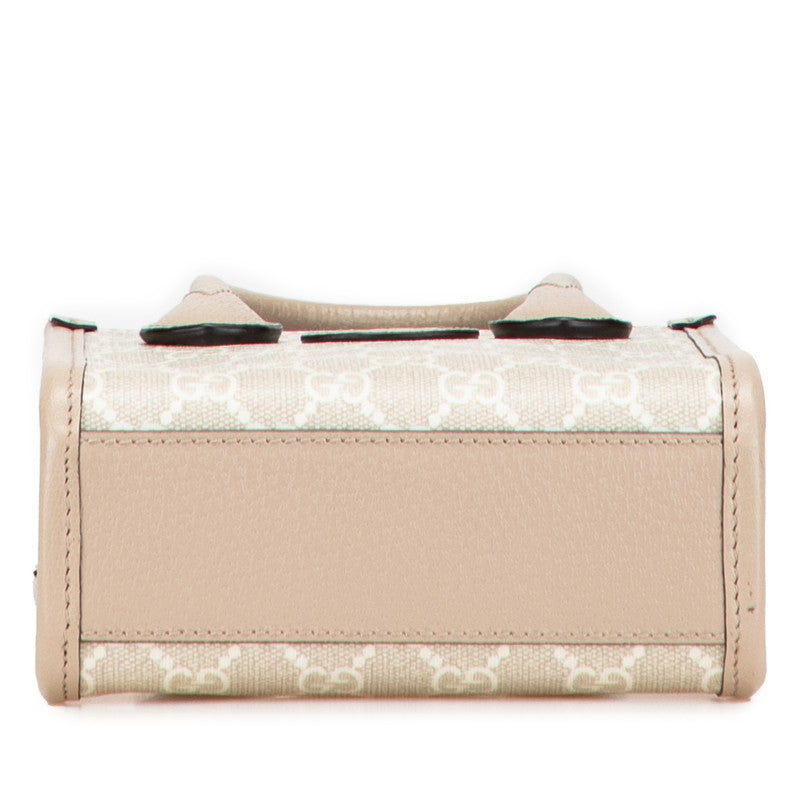 グッチ インターロッキングG GGスプリーム ミニ ショルダーバッグ ハンドバッグ 2WAY 671623 ベージュ PVC レザー レディース GUCCI 【中古】