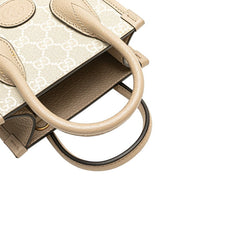 グッチ インターロッキングG GGスプリーム ミニ ショルダーバッグ ハンドバッグ 2WAY 671623 ベージュ PVC レザー レディース GUCCI 【中古】