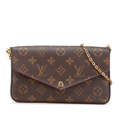 ルイ ヴィトン モノグラム ポシェットフェリシー チェーン ショルダーバッグ M61276 ブラウン フューシャ PVC レディース LOUIS VUITTON 【中古】