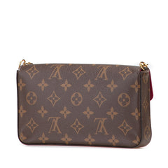 ルイ ヴィトン モノグラム ポシェットフェリシー チェーン ショルダーバッグ M61276 ブラウン フューシャ PVC レディース LOUIS VUITTON 【中古】