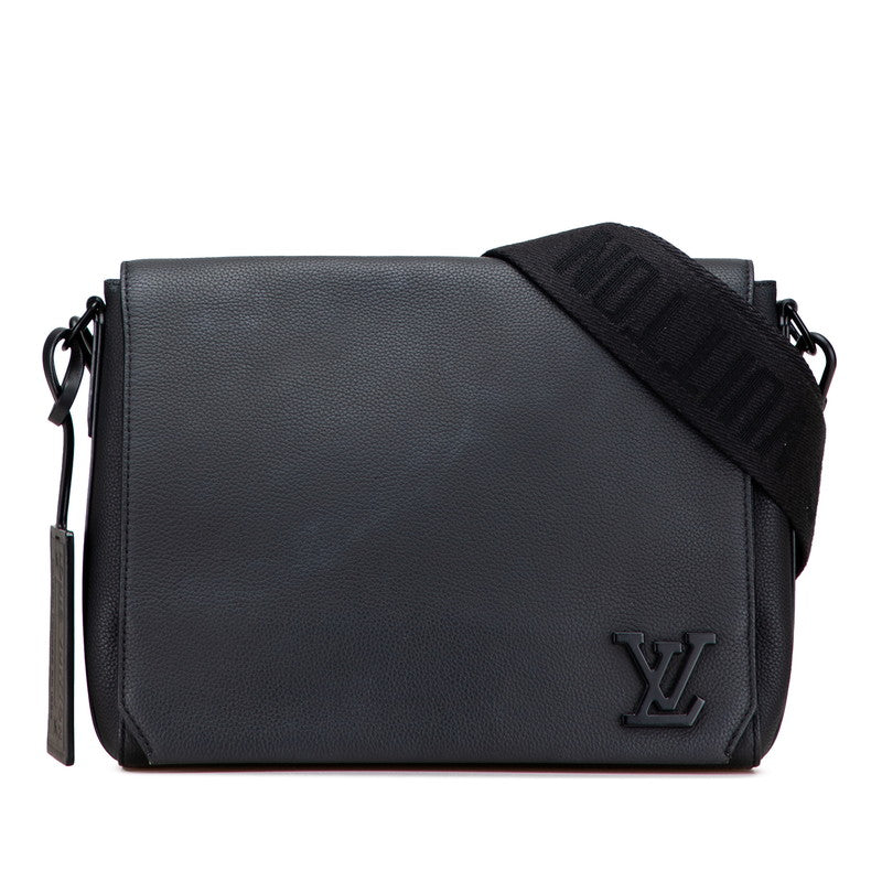 ルイ ヴィトン LVアエログラム テイクオフ メッセンジャー ショルダーバッグ M57080 ノワール ブラック レザー レディース LOUIS VUITTON 【中古】