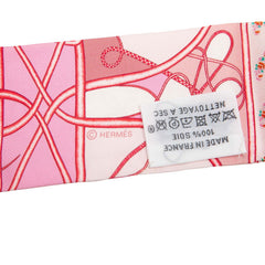 エルメス ツイリー 鞭 ブロック Coup de Fouet au Bloc スカーフ ピンク マルチカラー シルク レディース HERMES 中古