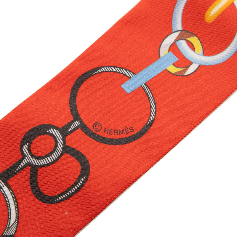 エルメス ツイリー DO RE BOUCLES ド レ ブックル スカーフ オレンジ マルチカラー シルク レディース HERMES 【中古】