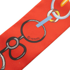 エルメス ツイリー DO RE BOUCLES ド レ ブックル スカーフ オレンジ マルチカラー シルク レディース HERMES 【中古】