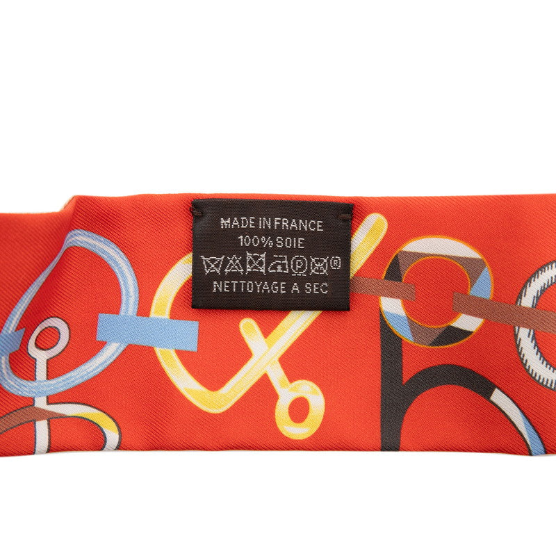 エルメス ツイリー DO RE BOUCLES ド レ ブックル スカーフ オレンジ マルチカラー シルク レディース HERMES 【中古】