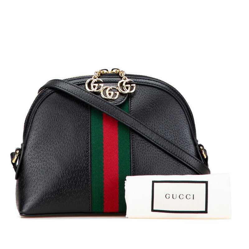 グッチ オフィディア シェリーライン ショルダーバッグ 499621 ブラック レザー レディース GUCCI 【中古】