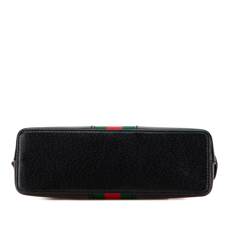グッチ オフィディア シェリーライン ショルダーバッグ 499621 ブラック レザー レディース GUCCI 【中古】