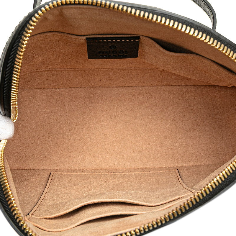 グッチ オフィディア シェリーライン ショルダーバッグ 499621 ブラック レザー レディース GUCCI 【中古】