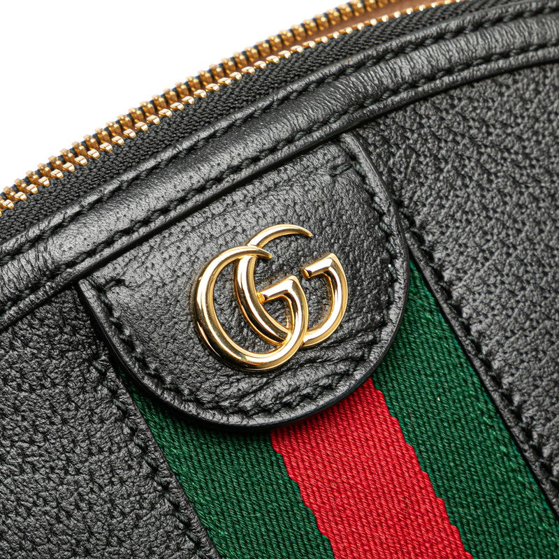 グッチ オフィディア シェリーライン ショルダーバッグ 499621 ブラック レザー レディース GUCCI 【中古】