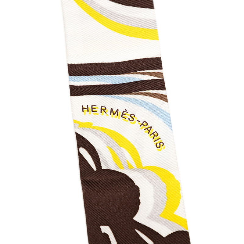 エルメス ツイリー Brides de Gala Shadow ブリッド ドゥ ガラ シャドー スカーフ ホワイト マルチカラー シルク レディース HERMES 【中古】