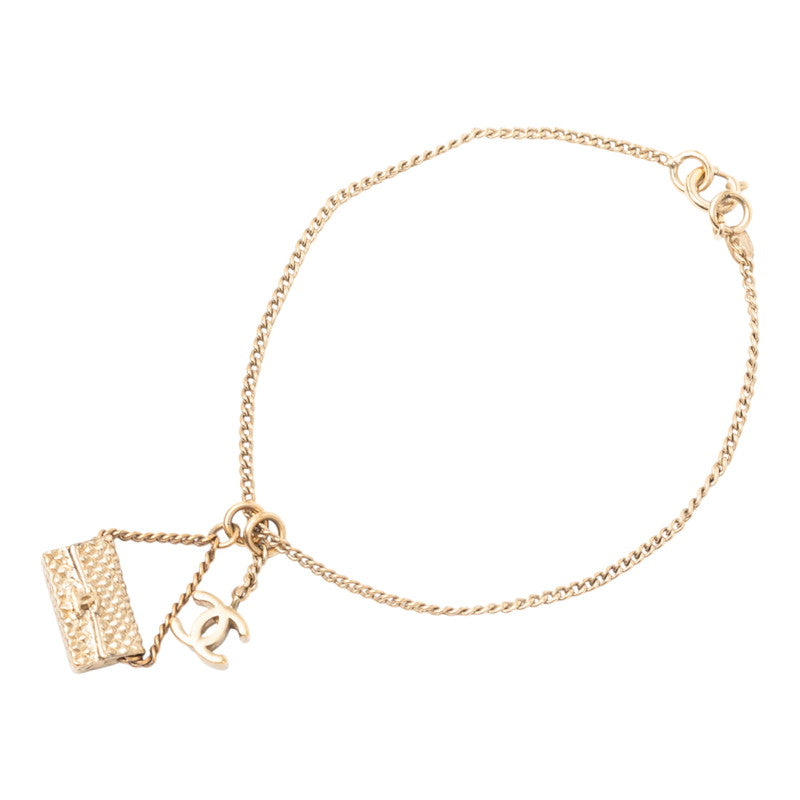 シャネル ココマーク マトラッセ モチーフ ブレスレット ゴールド メッキ レディース CHANEL 【中古】