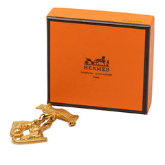 エルメス LE FETES EN HERMES ヴィンテージ スケート靴 モチーフ ブローチ ゴールド メッキ レディース HERMES 【中古】