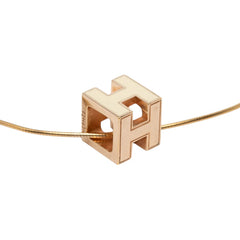 エルメス カージュドアッシュ Hキューブ ネックレス ゴールド ホワイト メッキ レディース HERMES 中古