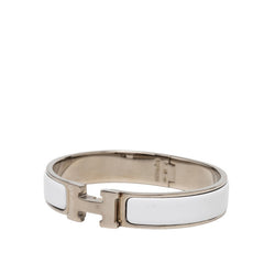 エルメス クリックH PM ブレスレット シルバー ホワイト メタル エナメル レディース HERMES 【中古】