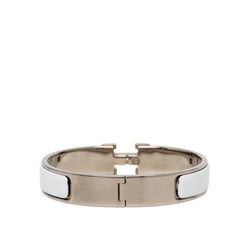 エルメス クリックH PM ブレスレット シルバー ホワイト メタル エナメル レディース HERMES 【中古】