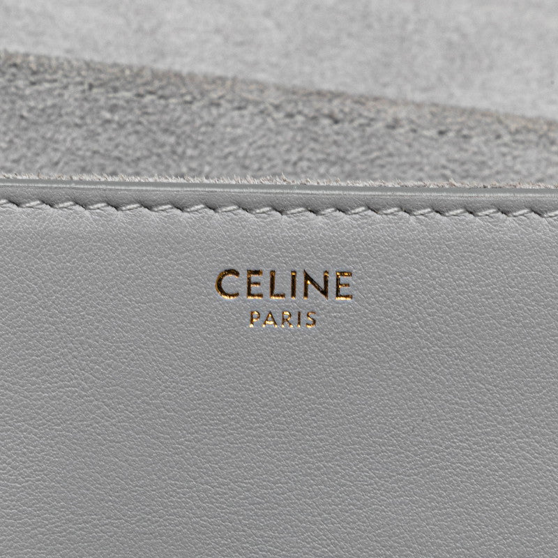 セリーヌ ティーン ソフト16 セーズ 斜め掛け ショルダーバッグ ライトグレー レザー レディース CELINE 【中古】