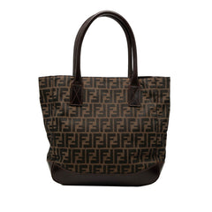 フェンディ ズッカ トートバッグ ハンドバッグ 71-16328 ブラウン キャンバス レザー レディース FENDI 【中古】