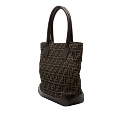 フェンディ ズッカ トートバッグ ハンドバッグ 71-16328 ブラウン キャンバス レザー レディース FENDI 【中古】
