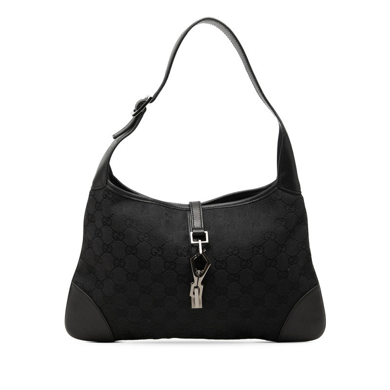 グッチ ジャッキー GGキャンバス ワンショルダーバッグ 肩掛け 28628 ブラック キャンバス レザー レディース GUCCI 中古