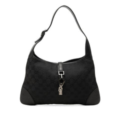 グッチ ジャッキー GGキャンバス ワンショルダーバッグ 肩掛け 28628 ブラック キャンバス レザー レディース GUCCI 中古