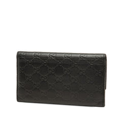 グッチ グッチシマ 三つ折り 長財布 257303 ブラック レザー レディース GUCCI 【中古】