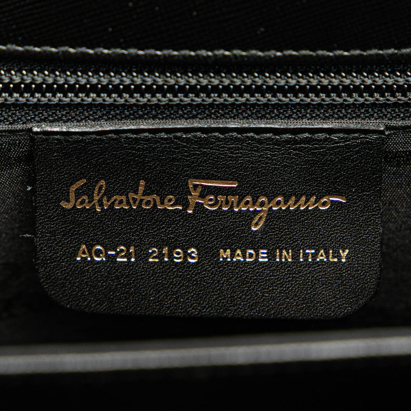サルヴァトーレフェラガモ ガンチーニ ハンドバッグ ショルダーバッグ 2WAY ブラック レザー レディース Salvatore Ferragamo 【中古】