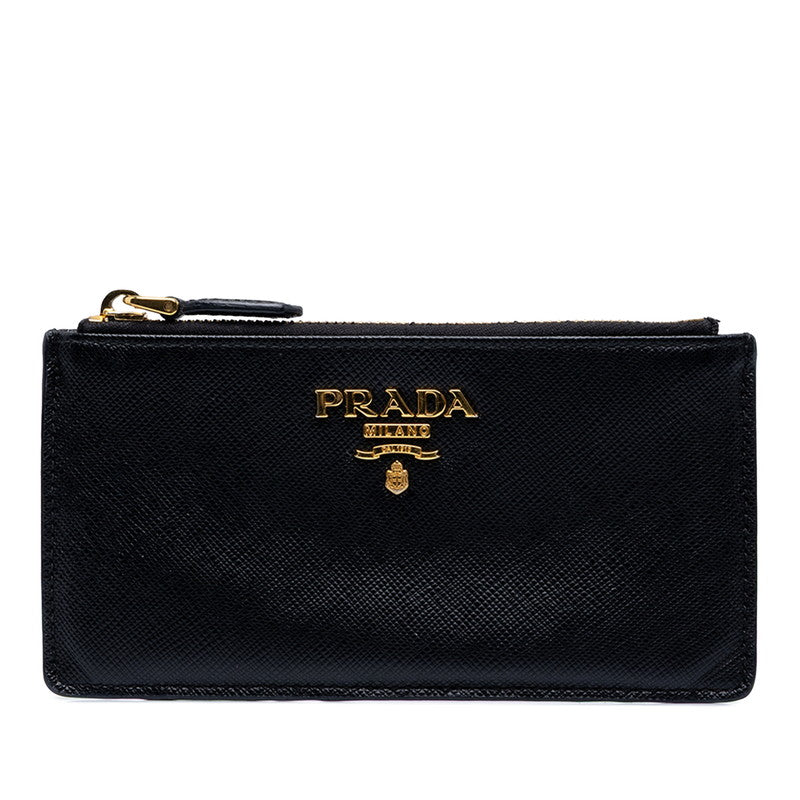 プラダ サフィアーノ フラグメントケース コインケース 1MC054 ブラック レザー レディース PRADA 中古