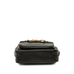 バーバリー ノバチェック シャドーホース チェーン ショルダーバッグ ブラック ゴールド レザー レディース BURBERRY 中古
