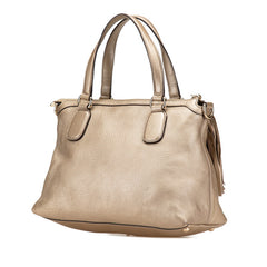 グッチ ソーホー タッセル ハンドバッグ ショルダーバッグ 2WAY 308362 メタリックゴールド レザー レディース GUCCI 【中古】