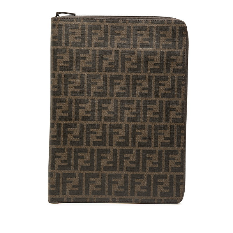 フェンディ ズッカ ドキュメントホルダー 書類ケース ブラウン PVC レザー レディース FENDI 【中古】